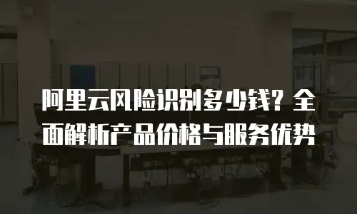阿里云风险识别多少钱？全面解析产品价格与服务优势