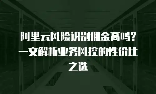 阿里云风险识别佣金高吗？一文解析业务风控的性价比之选