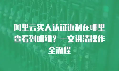 阿里云实人认证返利在哪里查看到明细？一文讲清操作全流程