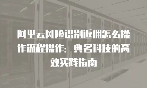 阿里云风险识别返佣怎么操作流程操作：典名科技的高效实践指南