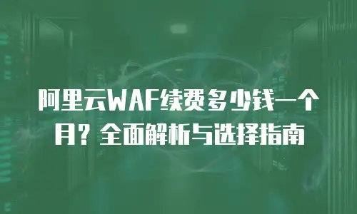 阿里云WAF续费多少钱一个月？全面解析与选择指南