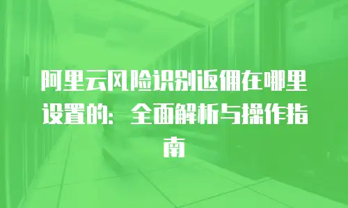 阿里云风险识别返佣在哪里设置的：全面解析与操作指南