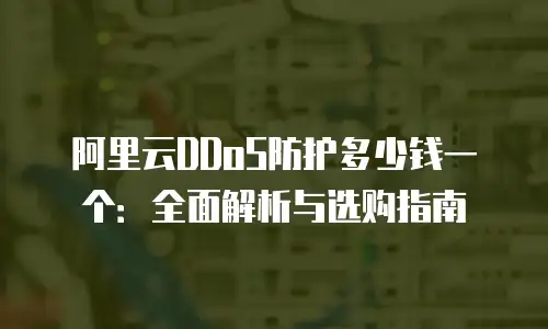 阿里云ddos防护多少钱一个：全面解析与选购指南