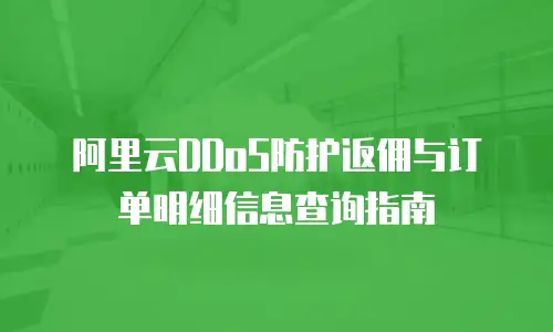 阿里云DDoS防护返佣与订单明细信息查询指南
