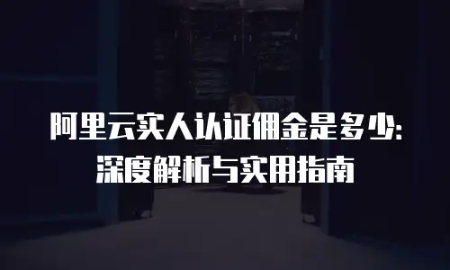 阿里云实人认证佣金是多少：深度解析与实用指南