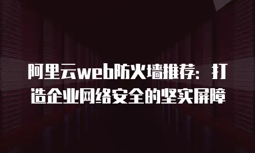 阿里云web防火墙推荐：打造企业网络安全的坚实屏障