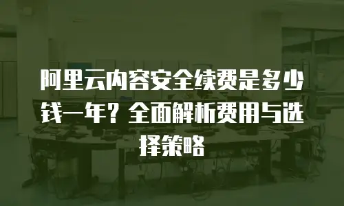 阿里云内容安全续费是多少钱一年？全面解析费用与选择策略
