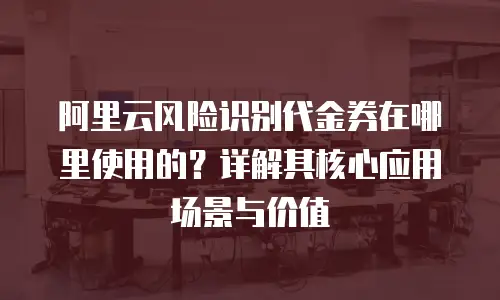 阿里云风险识别代金券在哪里使用的？详解其核心应用场景与价值