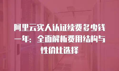 阿里云实人认证续费多少钱一年：全面解析费用结构与性价比选择