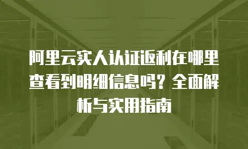 阿里云实人认证返利在哪里查看到明细信息吗？全面解析与实用指南