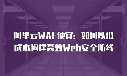 阿里云WAF便宜：如何以低成本构建高效Web安全防线