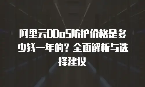 阿里云DDoS防护价格是多少钱一年的？全面解析与选择建议