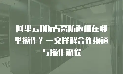阿里云DDoS高防返佣在哪里操作？一文详解合作渠道与操作流程