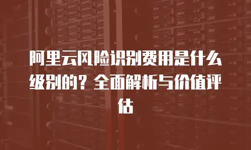 阿里云风险识别费用是什么级别的？全面解析与价值评估