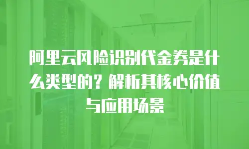 阿里云风险识别代金券是什么类型的？解析其核心价值与应用场景