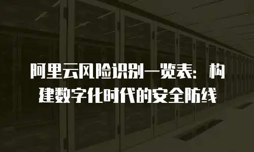 阿里云风险识别一览表：构建数字化时代的安全防线