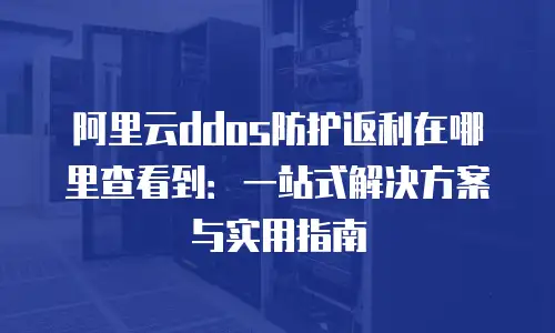 阿里云ddos防护返利在哪里查看到：一站式解决方案与实用指南