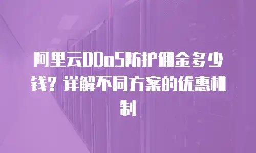 阿里云DDoS防护佣金多少钱？详解不同方案的优惠机制