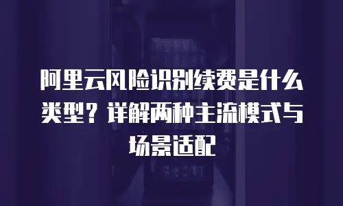 阿里云风险识别续费是什么类型？详解两种主流模式与场景适配