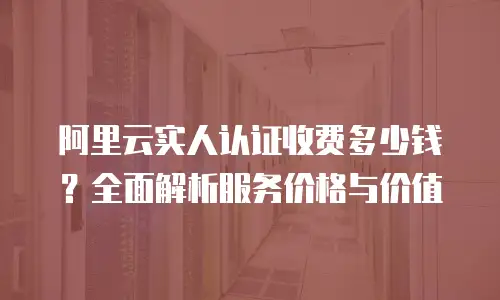 阿里云实人认证收费多少钱？全面解析服务价格与价值