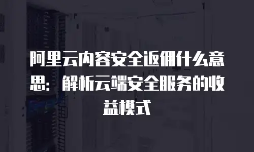 阿里云内容安全返佣什么意思：解析云端安全服务的收益模式