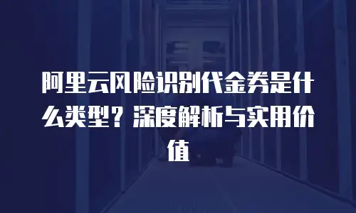 阿里云风险识别代金券是什么类型？深度解析与实用价值