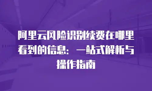 阿里云风险识别续费在哪里看到的信息：一站式解析与操作指南