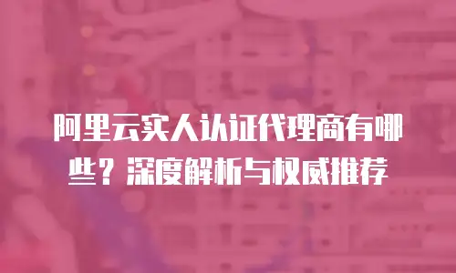 阿里云实人认证代理商有哪些？深度解析与权威推荐