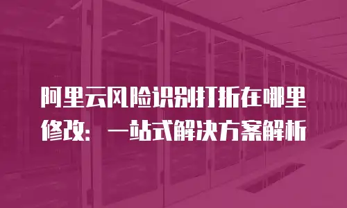 阿里云风险识别打折在哪里修改：一站式解决方案解析