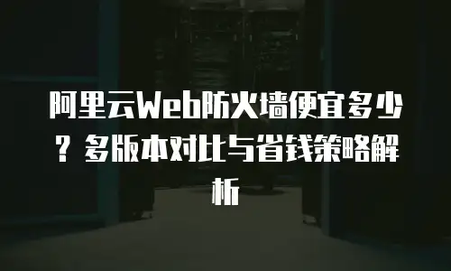 阿里云Web防火墙便宜多少？多版本对比与省钱策略解析