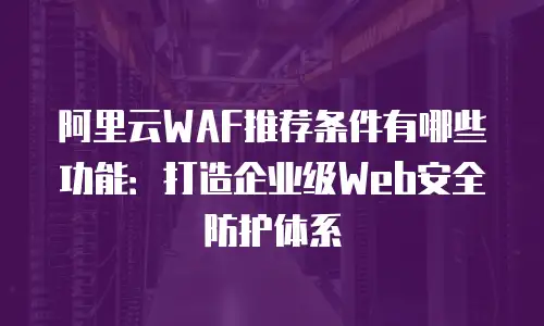 阿里云WAF推荐条件有哪些功能：打造企业级Web安全防护体系