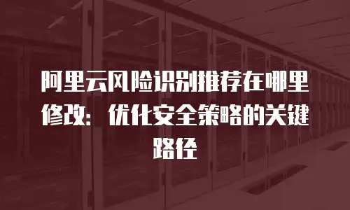 阿里云风险识别推荐在哪里修改：优化安全策略的关键路径