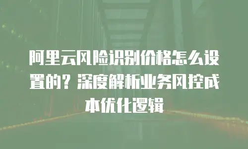 阿里云风险识别价格怎么设置的？深度解析业务风控成本优化逻辑