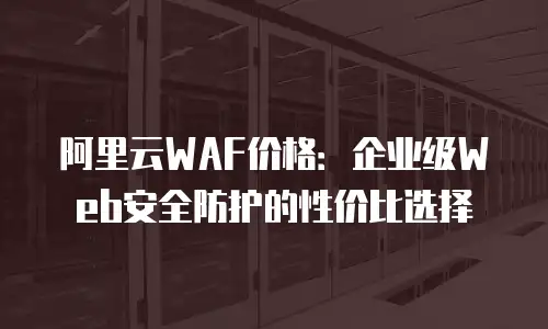 阿里云WAF价格：企业级Web安全防护的性价比选择