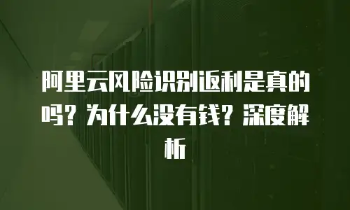 阿里云风险识别返利是真的吗？为什么没有钱？深度解析