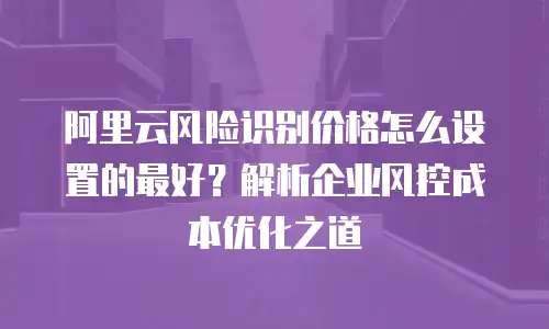 阿里云风险识别价格怎么设置的最好？解析企业风控成本优化之道