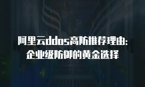 阿里云ddos高防推荐理由：企业级防御的黄金选择