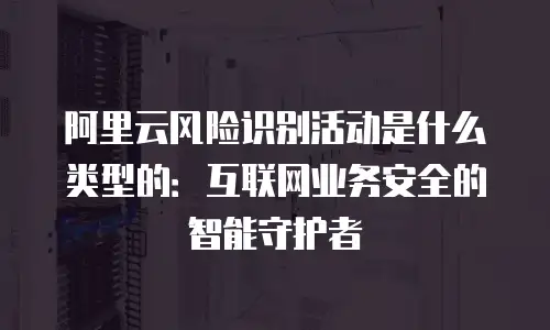 阿里云风险识别活动是什么类型的：互联网业务安全的智能守护者