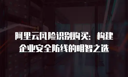 阿里云风险识别购买：构建企业安全防线的明智之选