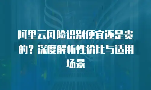 阿里云风险识别便宜还是贵的？深度解析性价比与适用场景