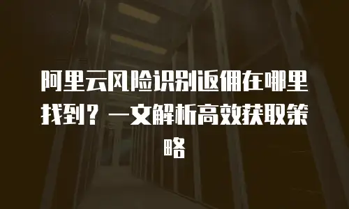 阿里云风险识别返佣在哪里找到？一文解析高效获取策略