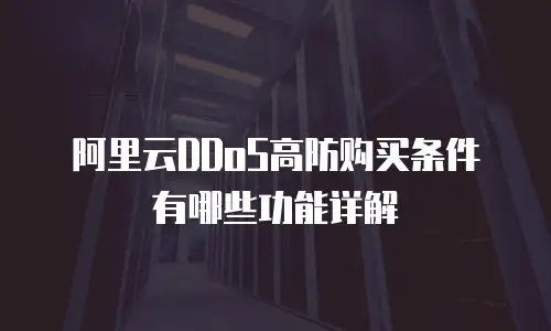 阿里云DDoS高防购买条件有哪些功能详解