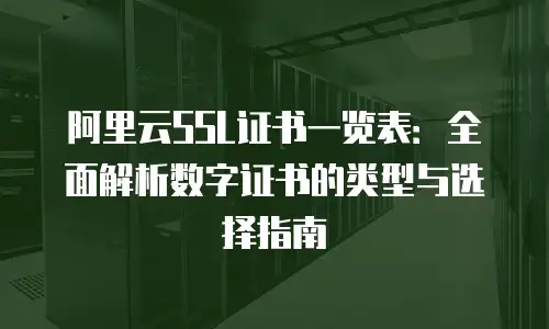 阿里云SSL证书一览表：全面解析数字证书的类型与选择指南