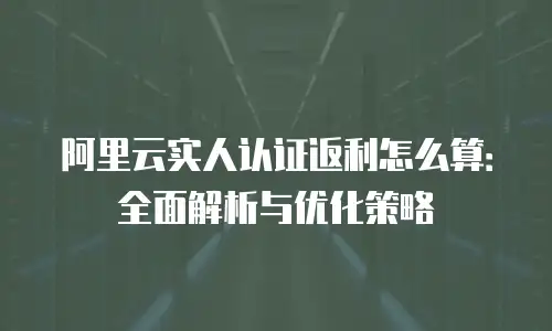 阿里云实人认证返利怎么算：全面解析与优化策略