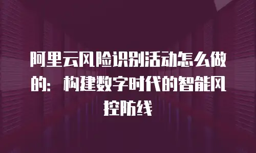 阿里云风险识别活动怎么做的：构建数字时代的智能风控防线