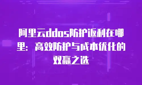阿里云ddos防护返利在哪里：高效防护与成本优化的双赢之选