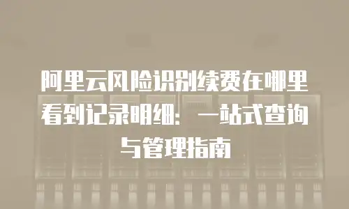 阿里云风险识别续费在哪里看到记录明细：一站式查询与管理指南