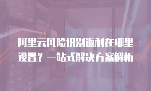 阿里云风险识别返利在哪里设置？一站式解决方案解析