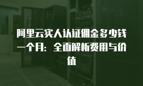 阿里云实人认证佣金多少钱一个月：全面解析费用与价值