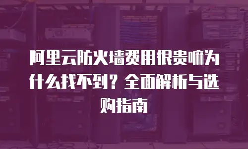 阿里云防火墙费用很贵嘛为什么找不到？全面解析与选购指南